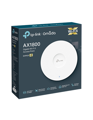 Wi-Fi AX Dual Band Access Point TP-LINK "EAP620 HD", 1775Mbps, MU-MIMO, Gbit Ports, Omada, PoE, 1000+ Concurrent Clients