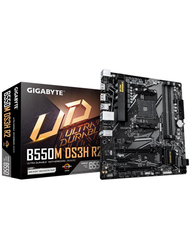 Placă de bază Gigabyte B550M DS3H R2, AM4, AMD B550, Micro-ATX