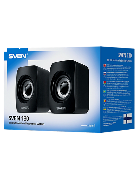 Компьютерные колонки 2.0 SVEN "130", Чёрный
