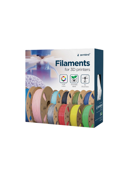 Filament pentru imprimantă 3D Gembird 3DP-PLA+1.75-02-W, PLA+, Alb, 1.75 mm, 1kg