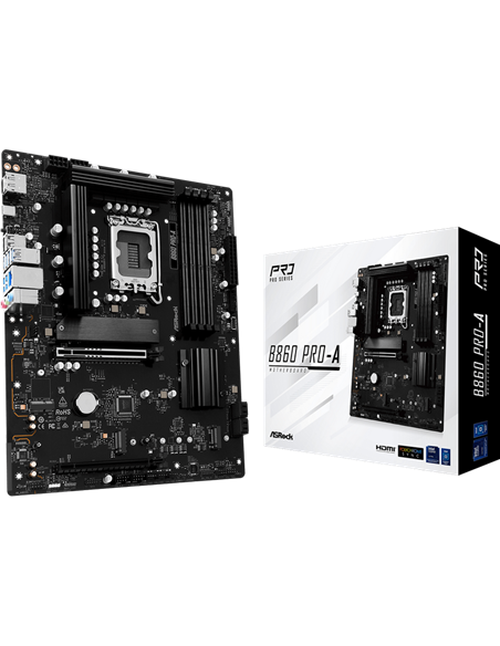 Placă de bază ASRock B860 Pro-A, LGA1851, Intel B860, ATX