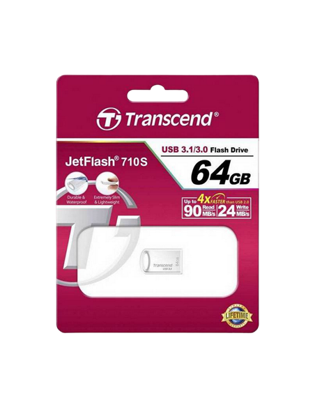 Memorie USB Transcend JetFlash 710, 64GB, Argintiu