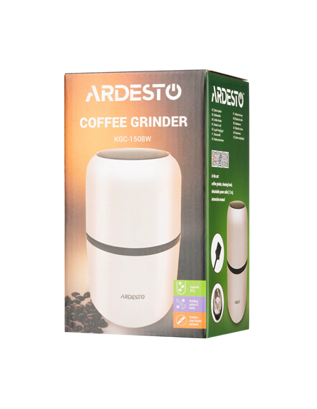 Кофемолка Ardesto KGC-1508W, Белый