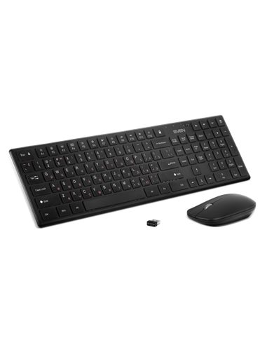 Set Tastatură + Mouse SVEN KB-C2550W, Fără fir, Negru