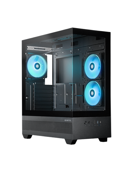 Компьютерный корпус Chieftec Vista, Midi-Tower, Без блока питания, Чёрный