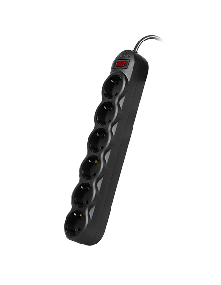 Prelungitor electric SVEN SF-06E, 6 Prize, 1,8m, Negru