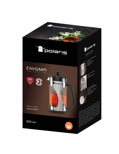 Cafetiera French Press Polaris Enigma-600FP, 0,6L, Negru | Inox