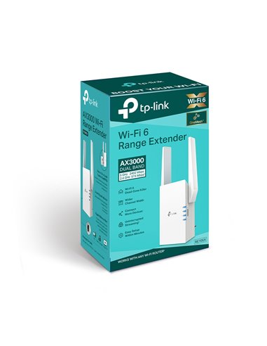 Усилитель Wi‑Fi сигнала TP-LINK RE705X, 574 Мбит/с, 2402 Мбит/с, Белый