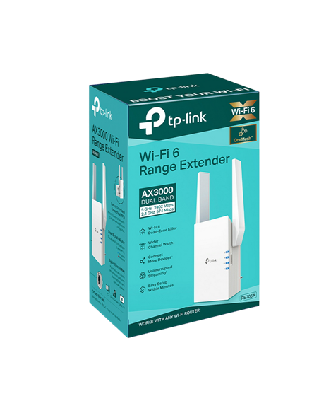 Amplificator de semnal Wi‑Fi TP-LINK RE705X, 574 Mbps, 2402 Mbps, Alb