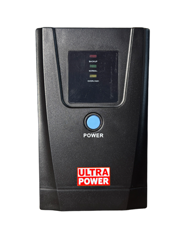 UPS  Ultra Power  UPS650ME 650VA//360W (3 steps of AVR, CPU controlled) LED Indicators, 2*Schuko sockets, metal case