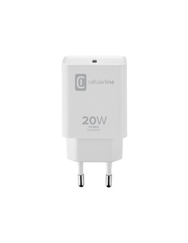 Зарядное устройство Cellularline USB-C Charger 20W, 20Вт, Белый