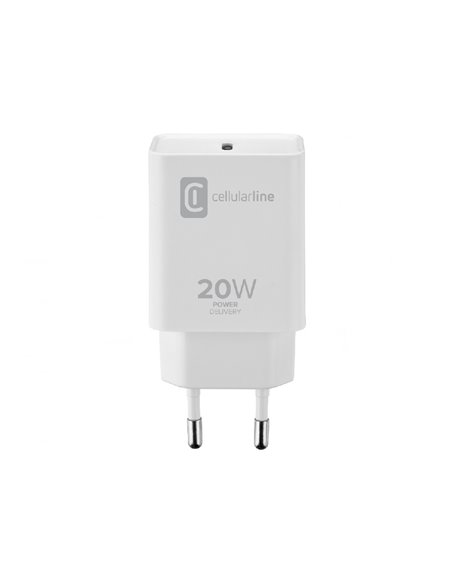Зарядное устройство Cellularline USB-C Charger 20W, 20Вт, Белый
