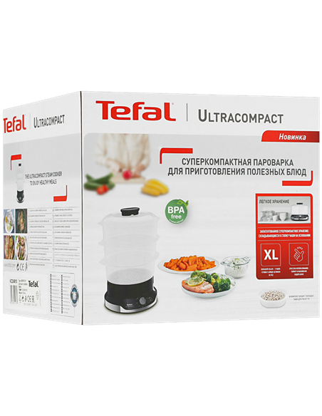 Aparat de gătit cu aburi Tefal VC204810, Negru
