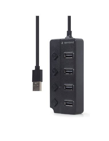 USB-концентратор Gembird UHB-U2P4P-01, Чёрный