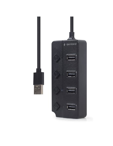 USB-концентратор Gembird UHB-U2P4P-01, Чёрный