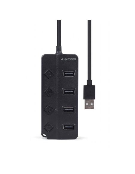 USB-концентратор Gembird UHB-U2P4P-01, Чёрный