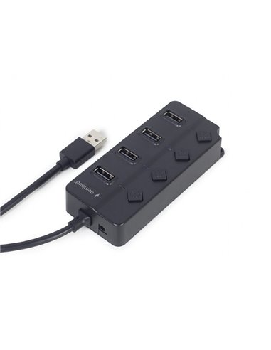 USB-концентратор Gembird UHB-U2P4P-01, Чёрный