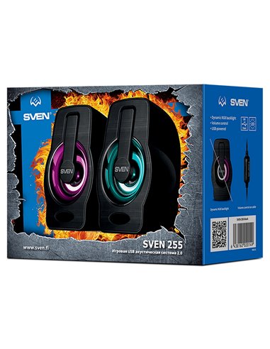 Компьютерные колонки 2.0 SVEN "255", Чёрный