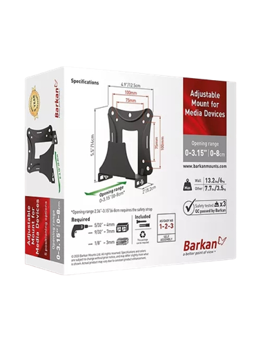 Фиксированное настенное крепление BARKAN BM80, Чёрный