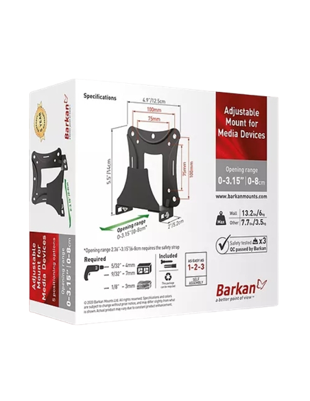 Фиксированное настенное крепление BARKAN BM80, Чёрный