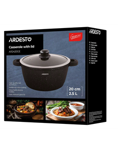 Кастрюля Ardesto AR2420GE, 2,5л, 20см, Чёрный 2