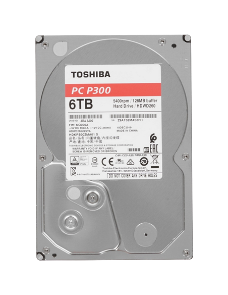 Жесткий диск Toshiba P300, 3.5", 6 ТБ <HDWD260UZSVA>