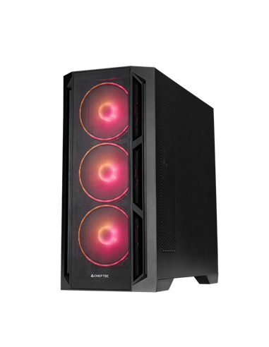 Компьютерный корпус Chieftec APEX Lumo, Midi-Tower, Без блока питания, Чёрный