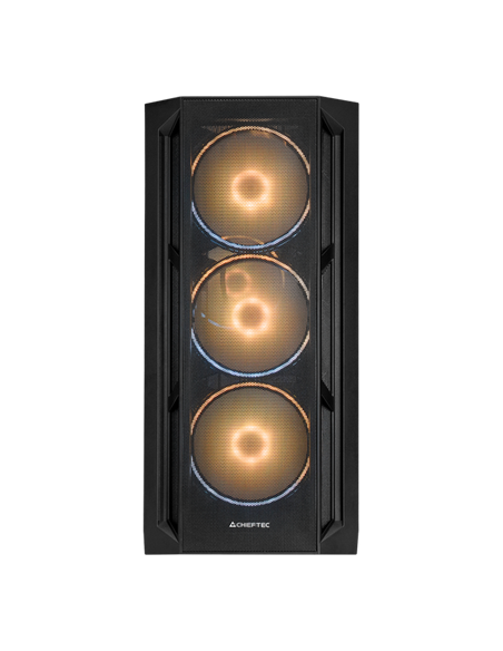 Компьютерный корпус Chieftec APEX Lumo, Midi-Tower, Без блока питания, Чёрный