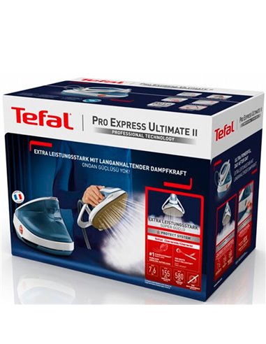 Fier de călcat cu generator de abur Tefal GV9710E0, 3000W, Alb Albastru