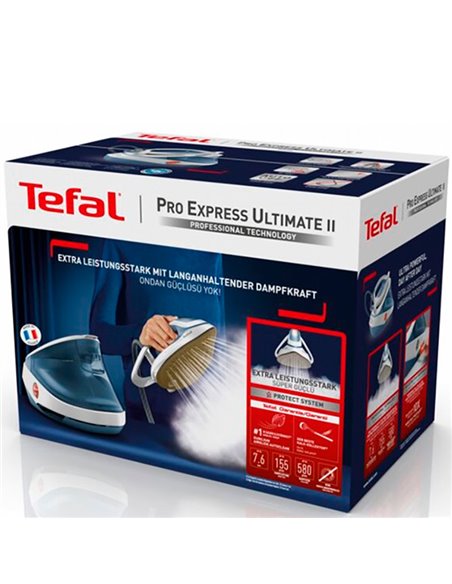 Fier de călcat cu generator de abur Tefal GV9710E0, 3000W, Alb Albastru