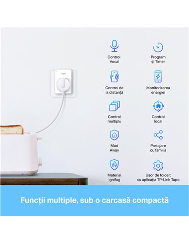 Priză inteligentă TP-LINK Tapo P110, Alb