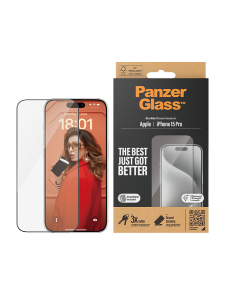 Sticlă de protecție PanzerGlass iPhone 15 Pro UWF wA, Transparent