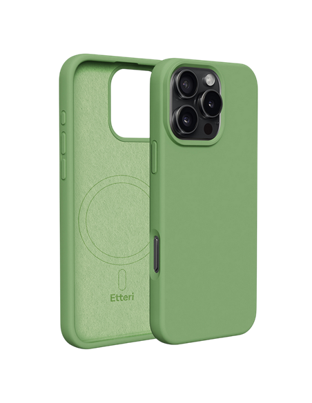 Чехол Etteri Silicone Mag для Apple iPhone 16 Pro Max, Светло-зеленый