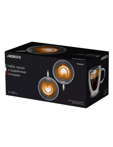 Набор чашек Ardesto AR2625GHL, 250 мл, 2 шт, Прозрачный
