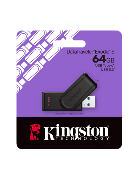USB Flash накопитель Kingston DataTraveler Exodia S, 64Гб, Чёрный