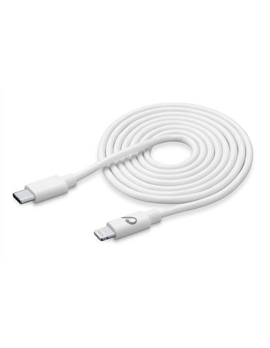 Cable de date Cellularline Power Cable, Lightning/USB Type-C, 3m, Alb