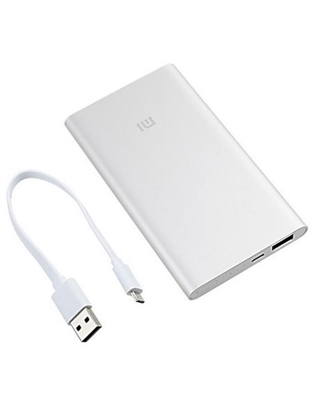 Портативное зарядное устройство Xiaomi Power Bank 2, 5000мА·ч, Серебристый