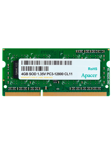 Оперативная память Apacer AS04GFA60CATBGJ, DDR3 SDRAM, 1600 МГц, 4Гб