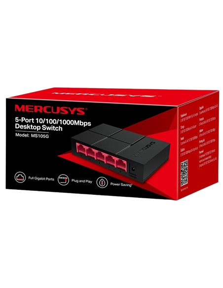 Сетевой коммутатор MERCUSYS MS105G, 5x 10/100/1000 Мбит/с