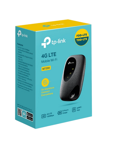 Мобильный Wi‑Fi роутер TP-LINK M7200, 4G, Чёрный