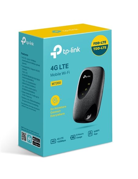Wi-Fi Router mobil TP-LINK M7200, 4G, Negru