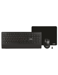 Клавиатура, мышь и коврик для мыши SVEN KB-C3800W, Беспроводное, Чёрный