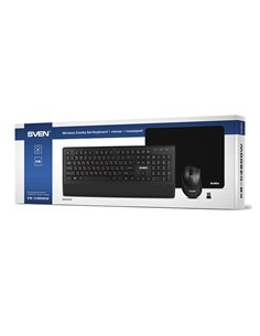 Set Tastatură + Mouse + Mouse Pad SVEN KB-C3800W, Fără fir, Negru 2