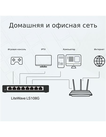 Switch de rețea TP-LINK LS108G, 8x 10/100/1000 Mbps