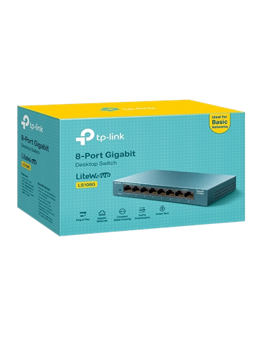 Сетевой коммутатор TP-LINK LS108G, 8x 10/100/1000 Мбит/с