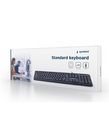 Клавиатура Gembird KB-U-103-RU, Проводное, Чёрный