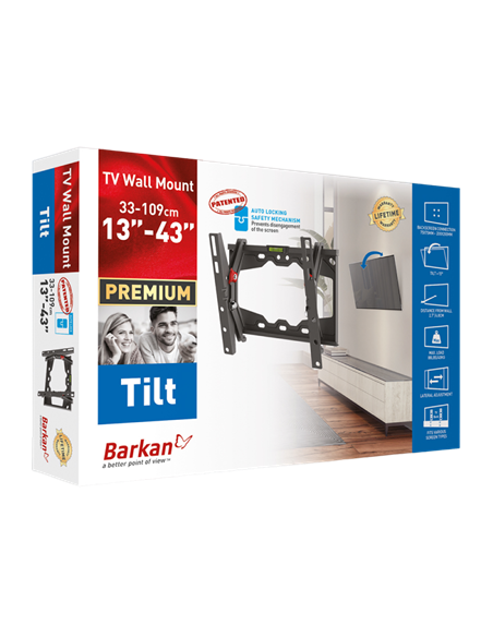 Наклонное настенное крепление BARKAN E210+, Чёрный