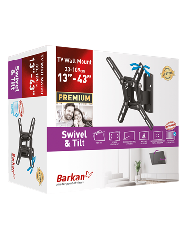 Suport TV de perete  BARKAN 2200, Negru