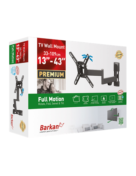 Suport TV de perete  BARKAN 2400, Negru