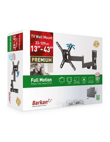 Suport TV de perete  BARKAN 2400, Negru